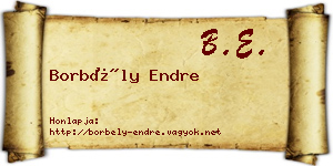 Borbély Endre névjegykártya
