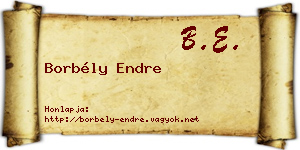 Borbély Endre névjegykártya