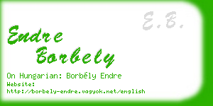 endre borbely business card